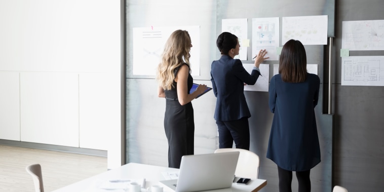 Image: Businesswomen brainstorming in conference room