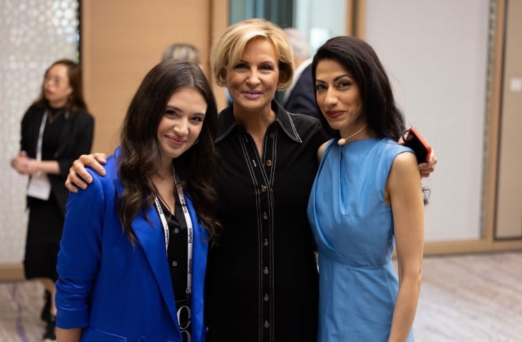 From left to right: Haley Lickstein, Mika Brzezinski and Huma Abedin at Forbes and Know Your Value's 30/50 summit in Abu Dhabi this past March.